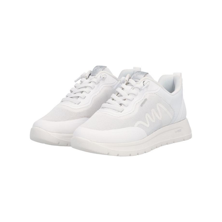 Remonte Sneaker blanche en maille avec design ondulé  