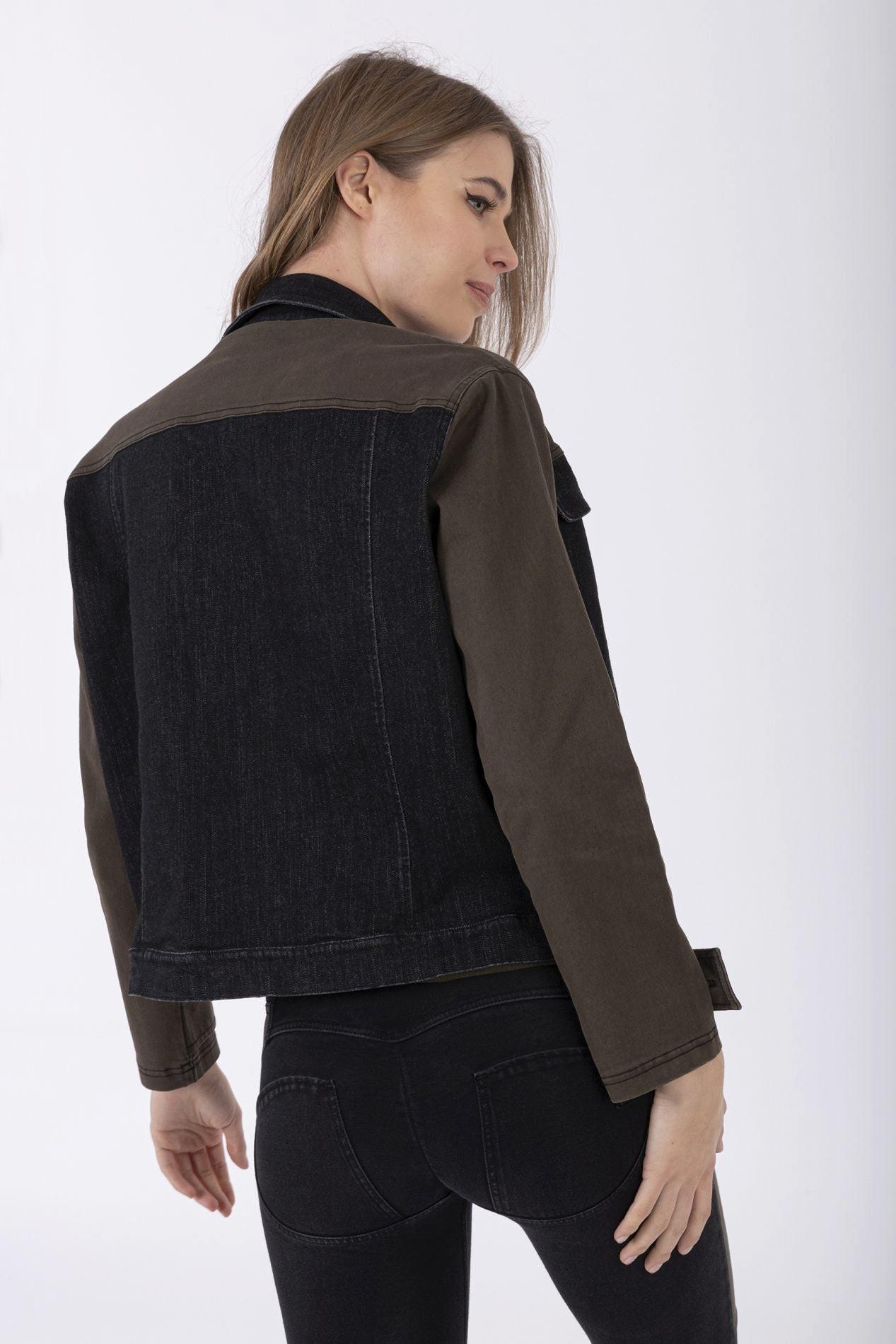 FREDDY Giacca Lunga in Denim Color Block  