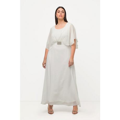 Ulla Popken  Brautkleid, Drapierung, V-Ausschnitt, Halbarm-Cape 