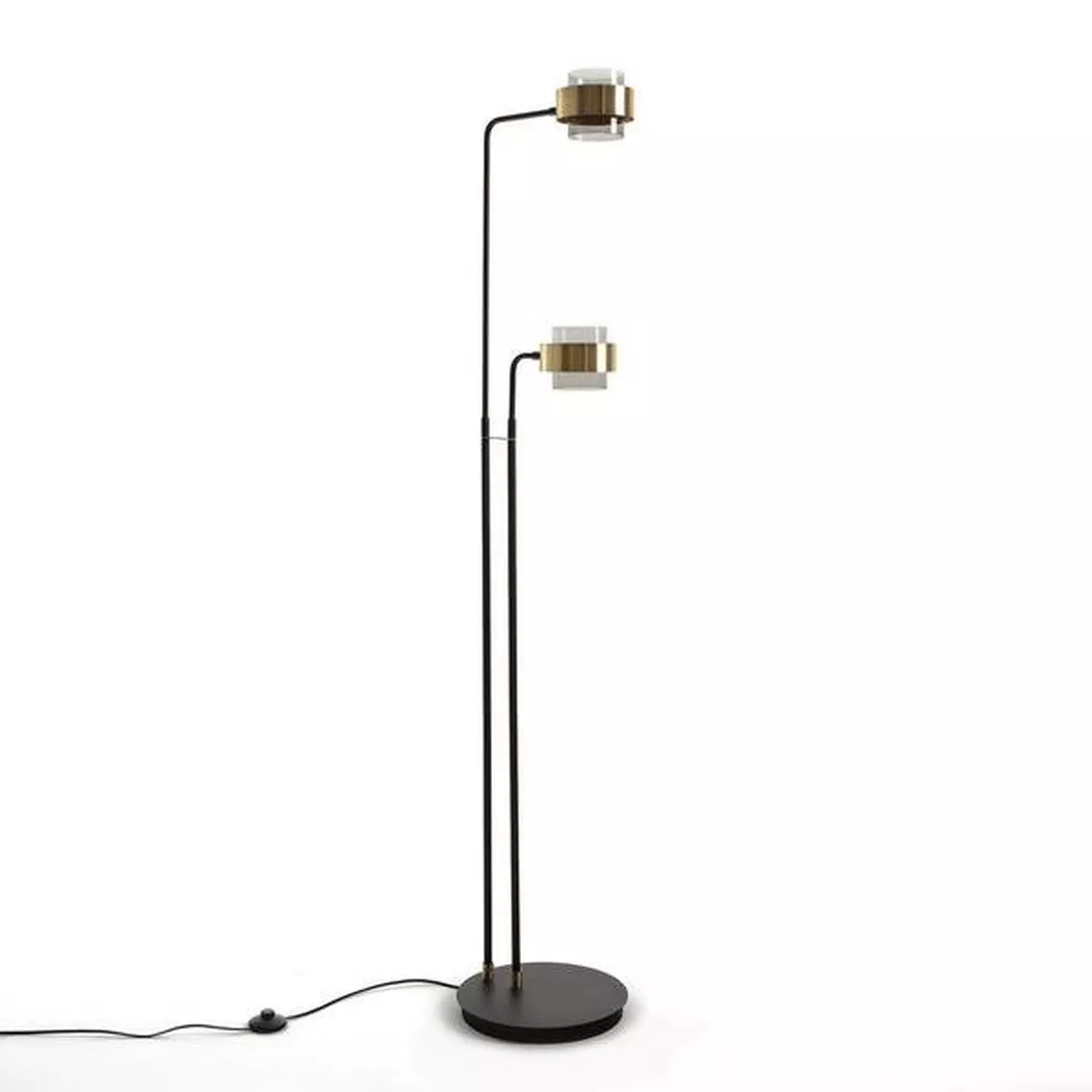 La Redoute Intérieurs – Stehlampe Botello mit 2 Armen, One Size, Schwarz