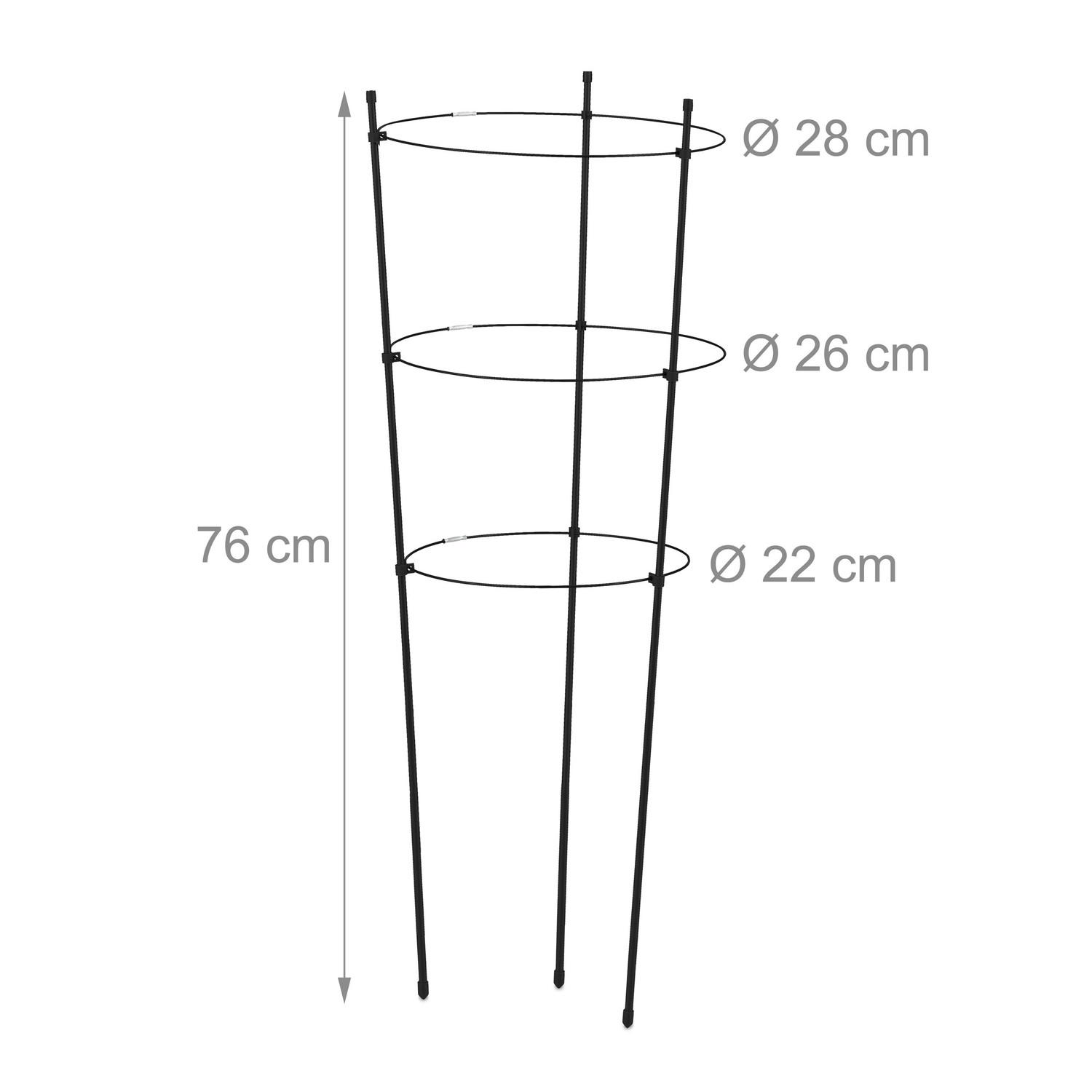 B2X Support pour plantes 76 cm noir, lot de 2  