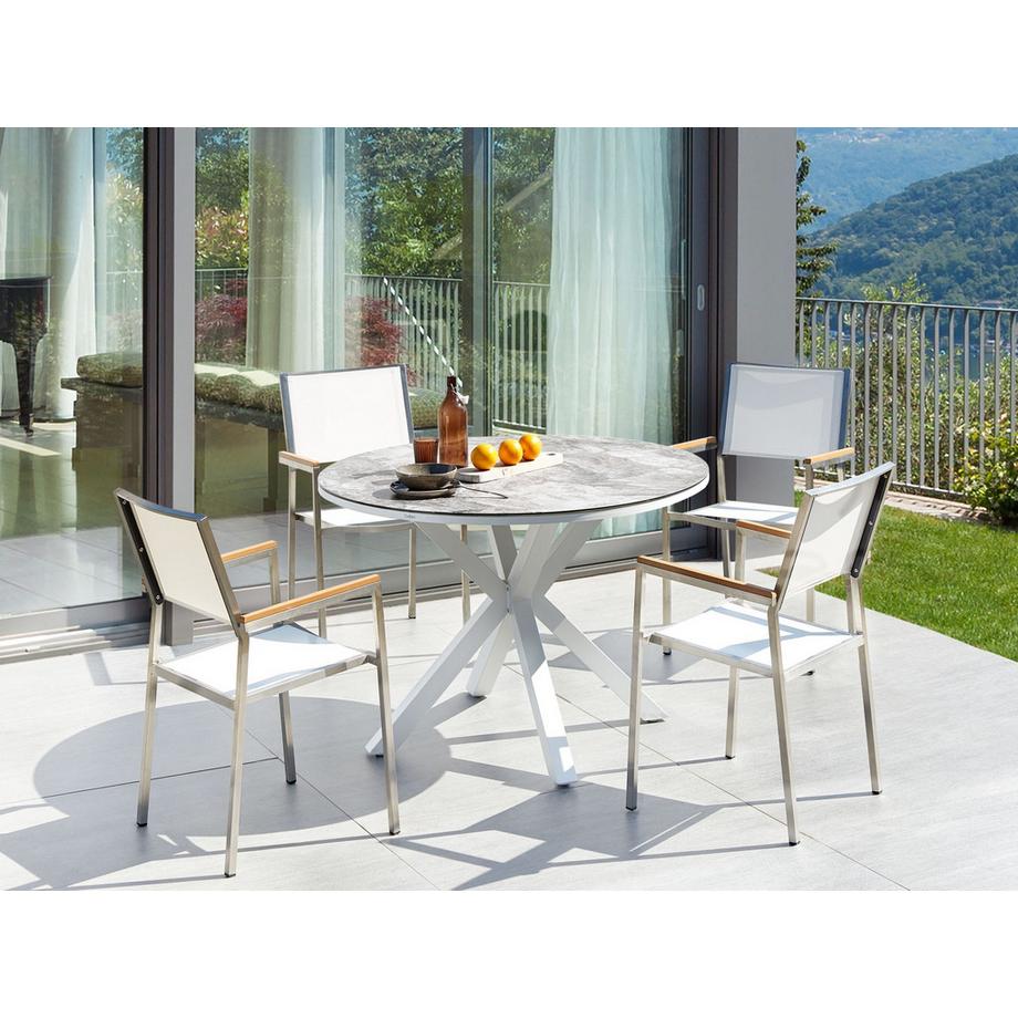 Beliani Ensemble de salle à manger de jardin pour 4 personnes en Aluminium  MALETTO/GROSSETO  