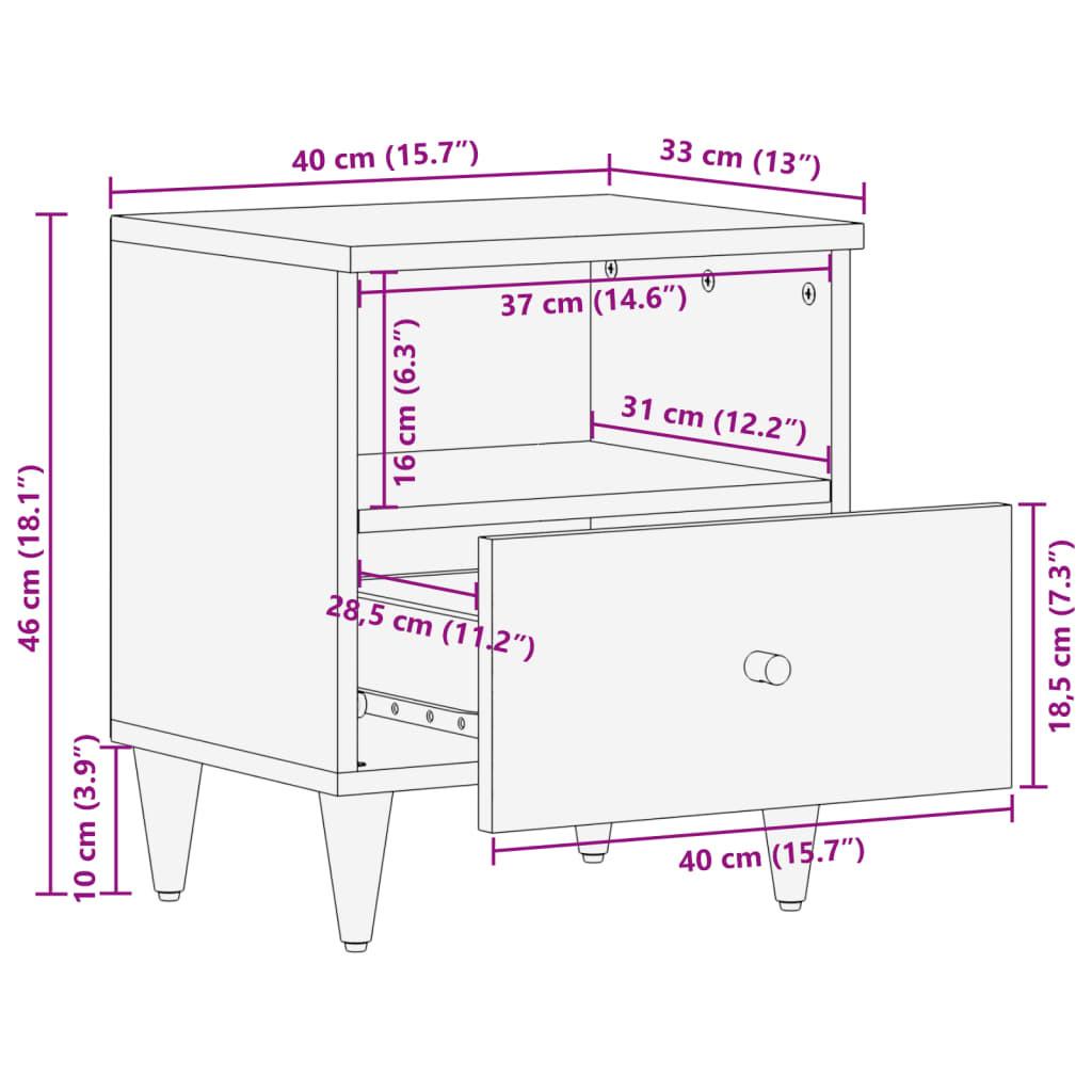 VidaXL Table de chevet bois  