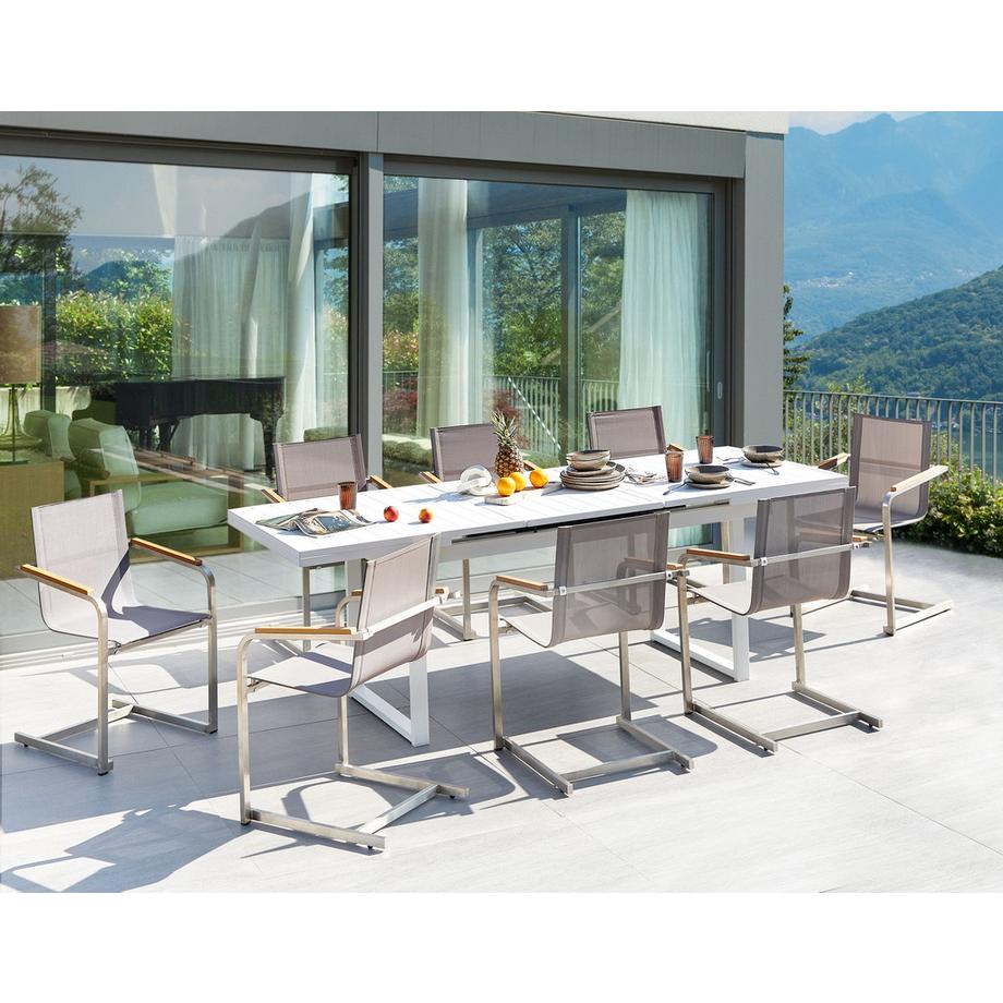 Beliani Garten-Essgruppe für 8 Personen aus Aluminium Modern VALCANETTO/COSOLETO  