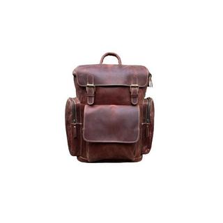 Only-bags.store Lederrucksack, Reiserucksack Rucksack, Brauner Leder Roll Top Rucksack, Laptop Tasche, Unisex  