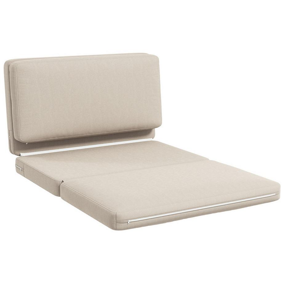 Bodensofa 3-in-1 Klappbar Schlafsofa mit Samtoptik, Gepolstert Sofabett bis 240 kg belastbar für Schlafzimmer, Wohnzimmer, Beige
