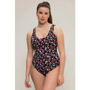 Maillot de bain à bonnets souples, imprimé léopard coloré