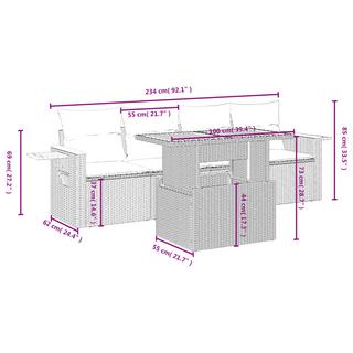 VidaXL set divano da giardino Polirattan  