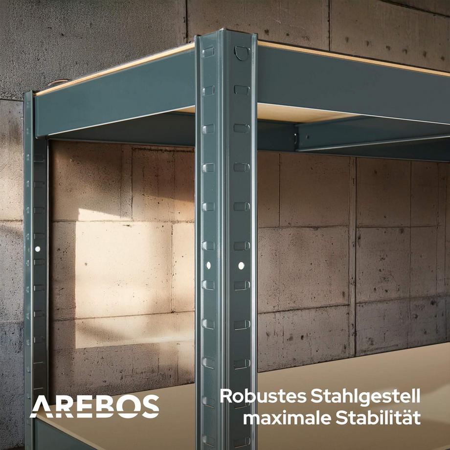 Arebos 2x Schwerlastregale  