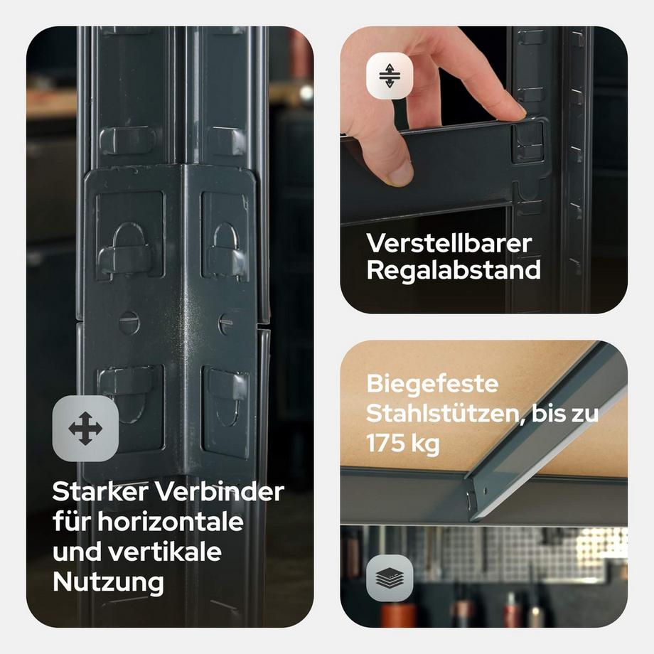 Arebos 2x Schwerlastregale  