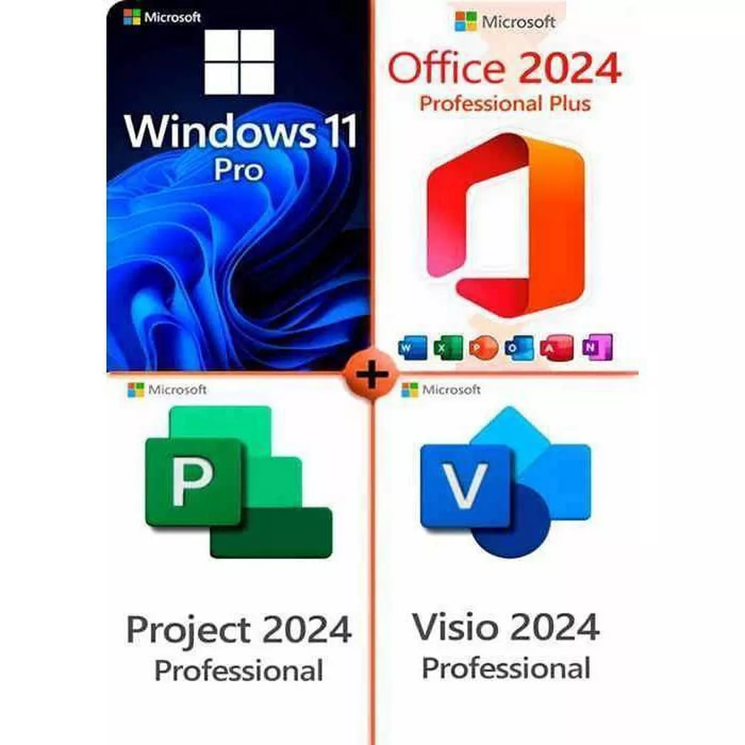 Microsoft - Bündel Windows 11 Pro + Office 2024 Pro + Project 2024- Lizenzschlüssel zum Download - Schnelle Lieferung 77