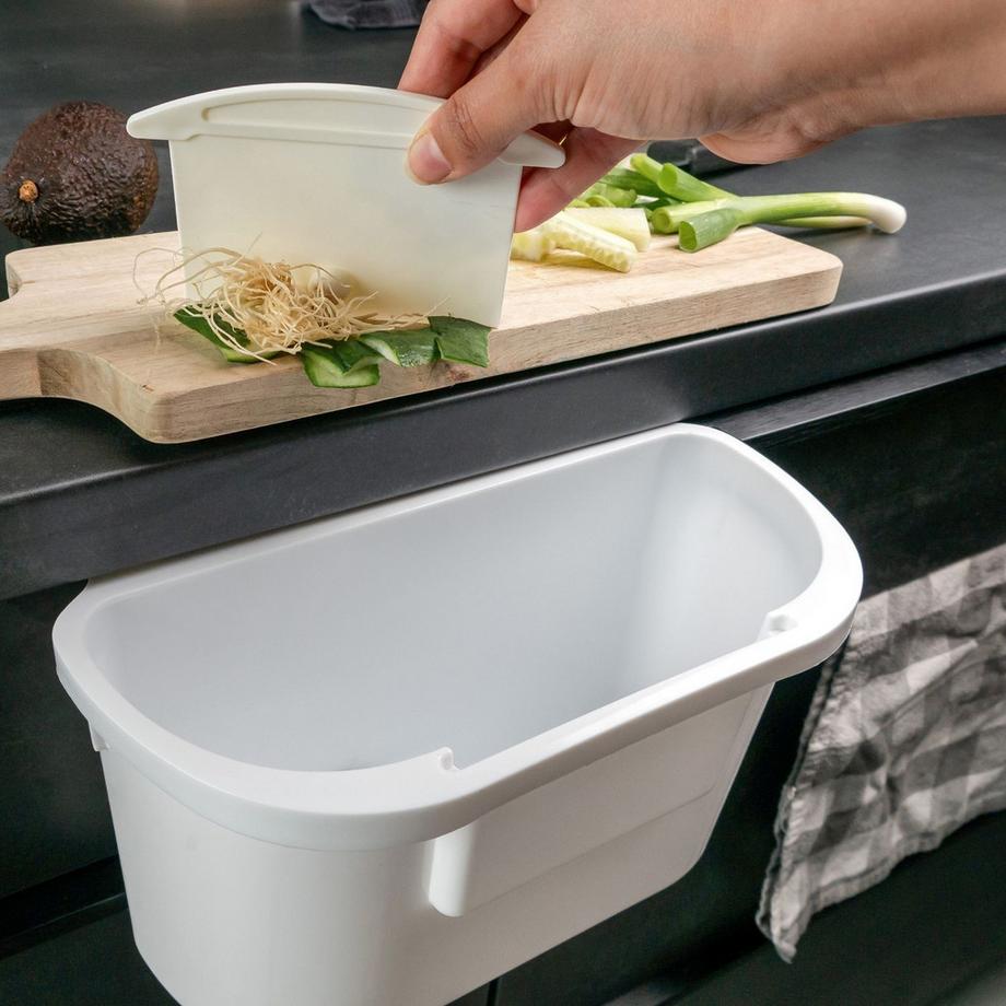 Intirilife Poubelle à suspendre  avec spatule à ordures - Poubelle tout usage pour cuisine  