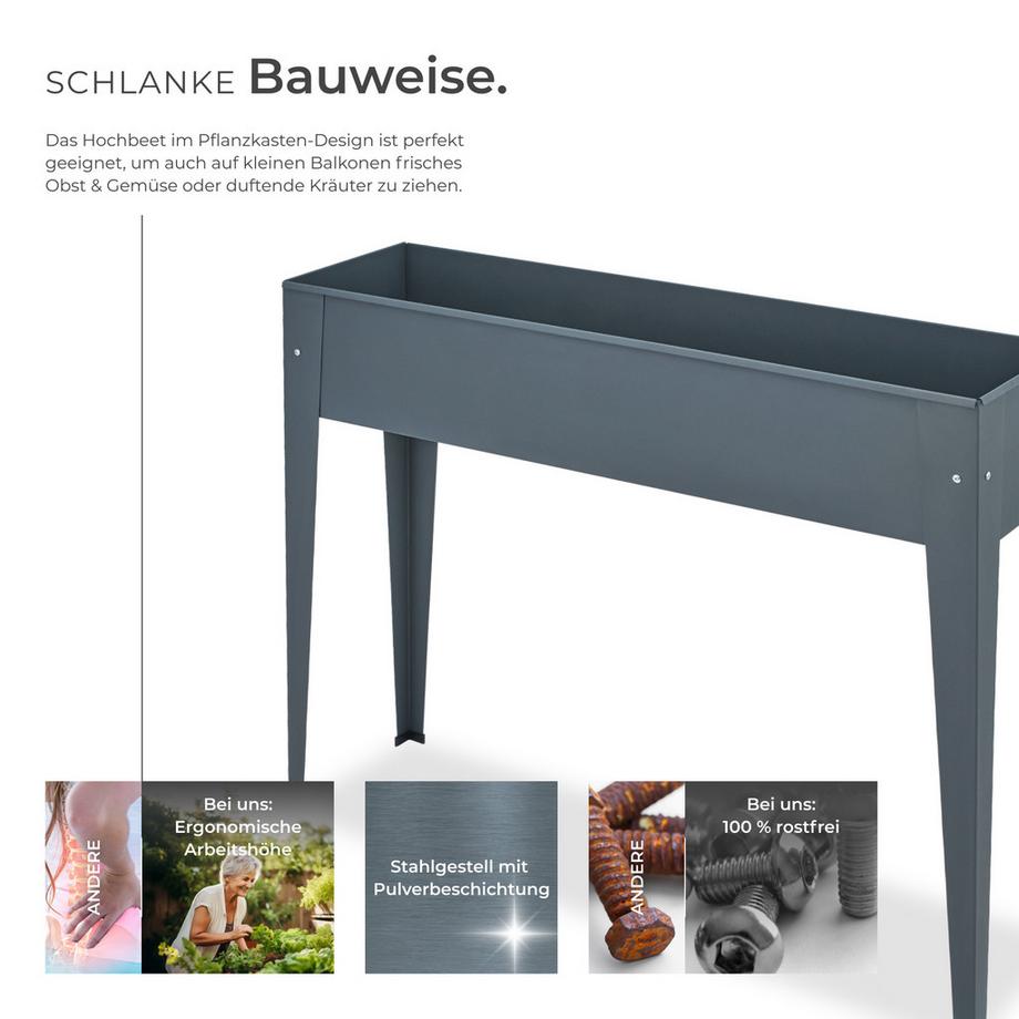 Tectake Carré potager sur pied CALENDULA en acier lâqué époxy  