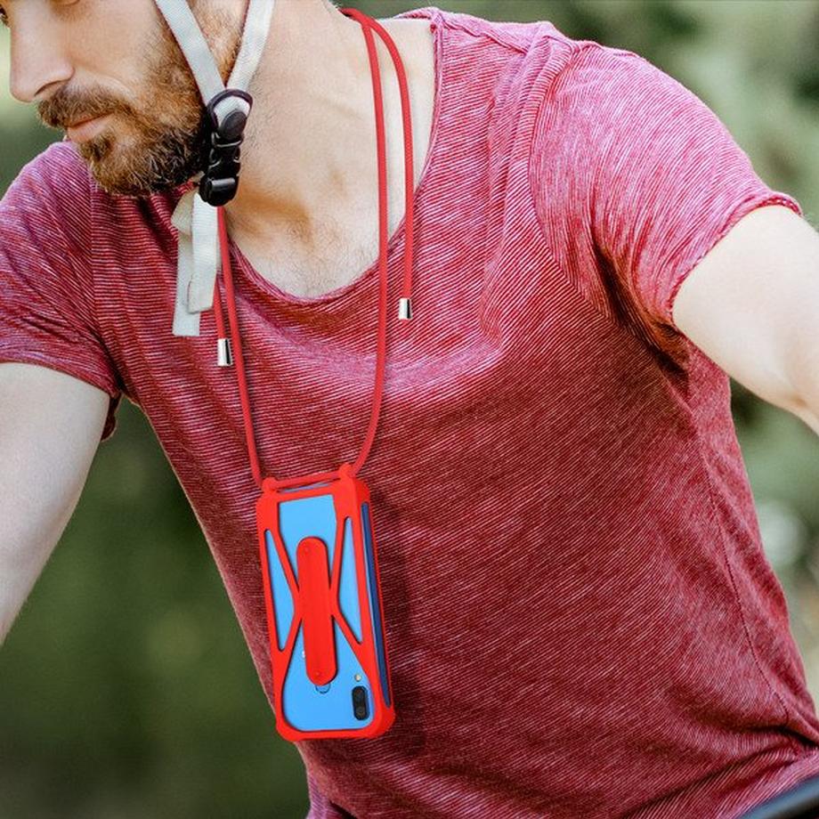 Avizar  Universelle Handyhülle mit Kette Rot 