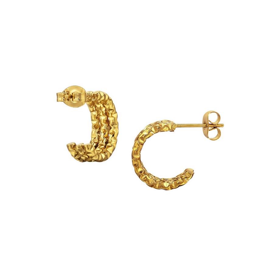 Maxte  Ohrstecker   Drei Linien/Stäben und Diamantschliff 