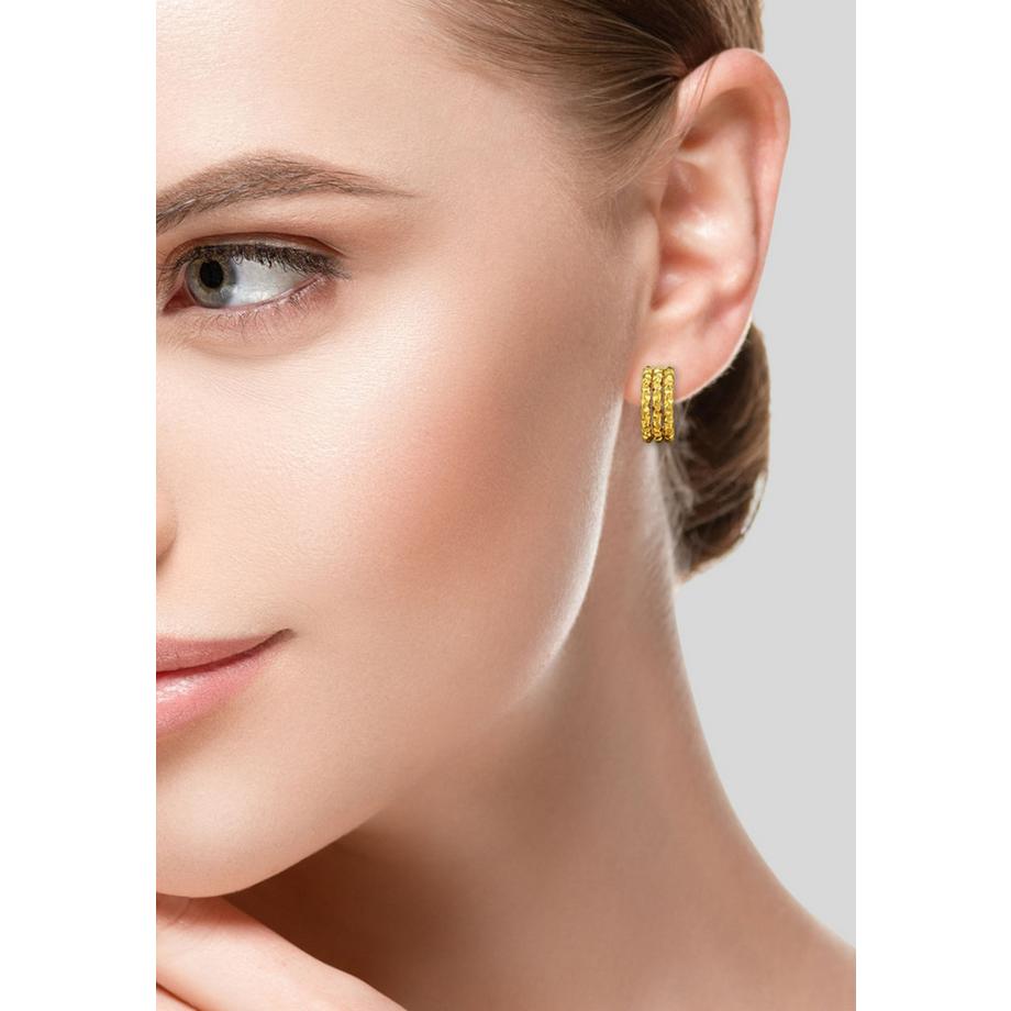 Maxte  Ohrstecker   Drei Linien/Stäben und Diamantschliff 