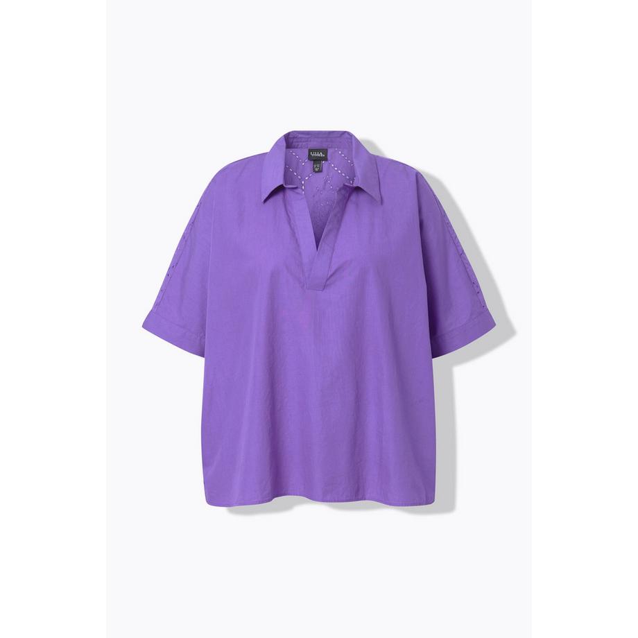 Ulla Popken Blusa Oversize Ricami Traforati  