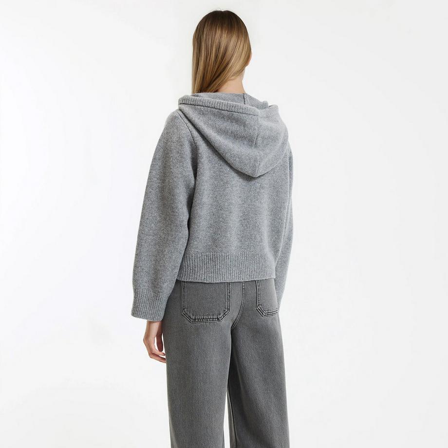 La Redoute Collections Cardigan corto in lana con cappuccio  