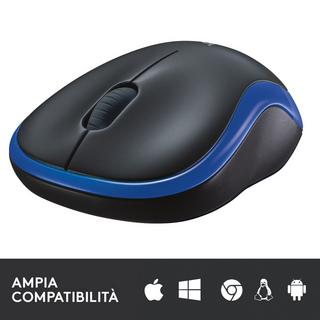 Logitech  M185 (Kabellos, Schwarz, Blau) 