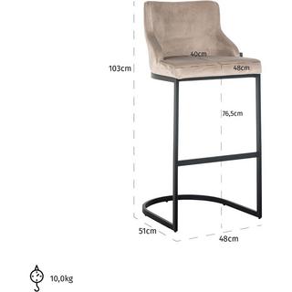 mutoni Chaise de bar Bolton kaki noir 103  