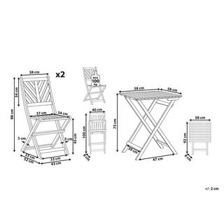 Beliani Bistro Set aus Akazienholz Klassisch TERNI  