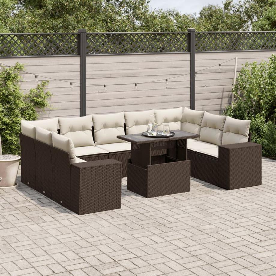 VidaXL Ensemble de canapés de jardin rotin synthétique  