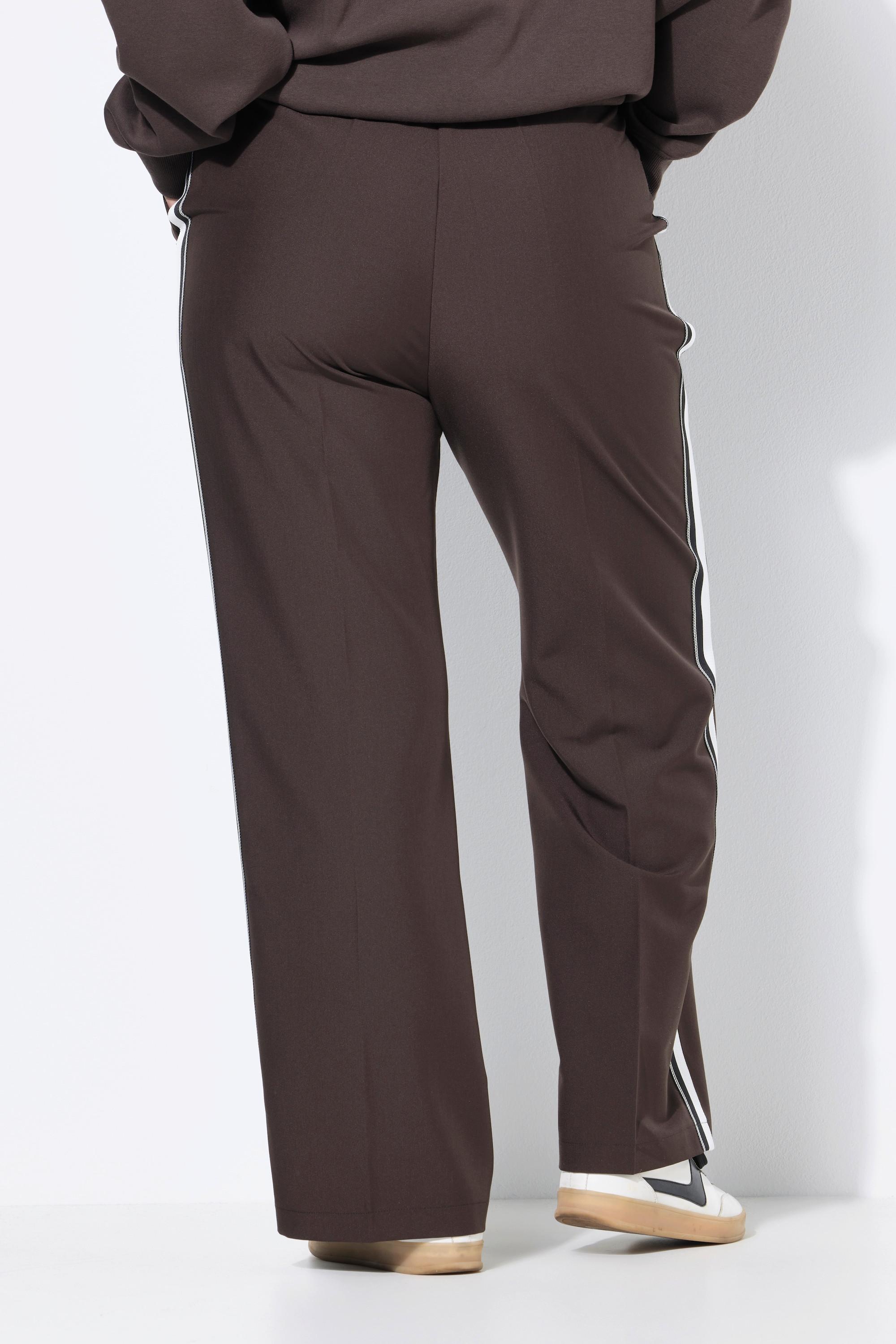 Studio Untold Hose Straight Wide Legs Seitenstreifen  