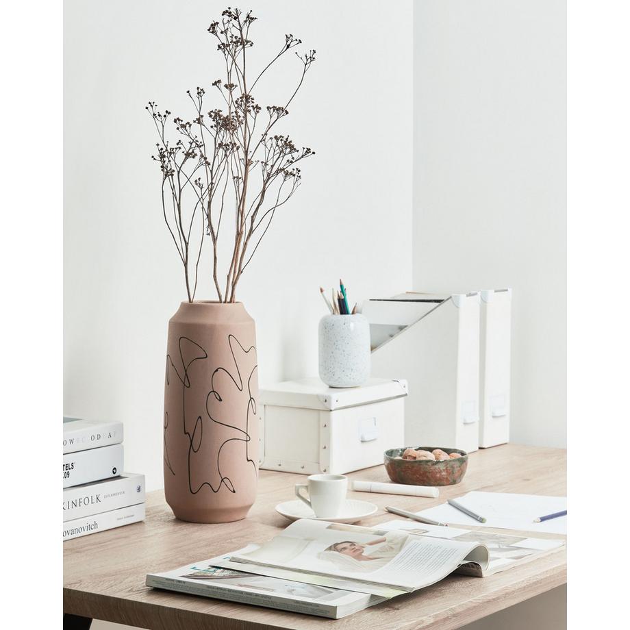 Beliani Blumenvase aus Steinzeug Modern SUNFISH  