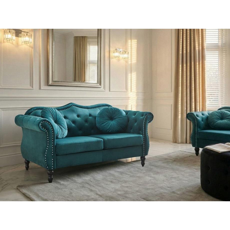 Beliani Canapé 2 places en Velours  SKIEN  