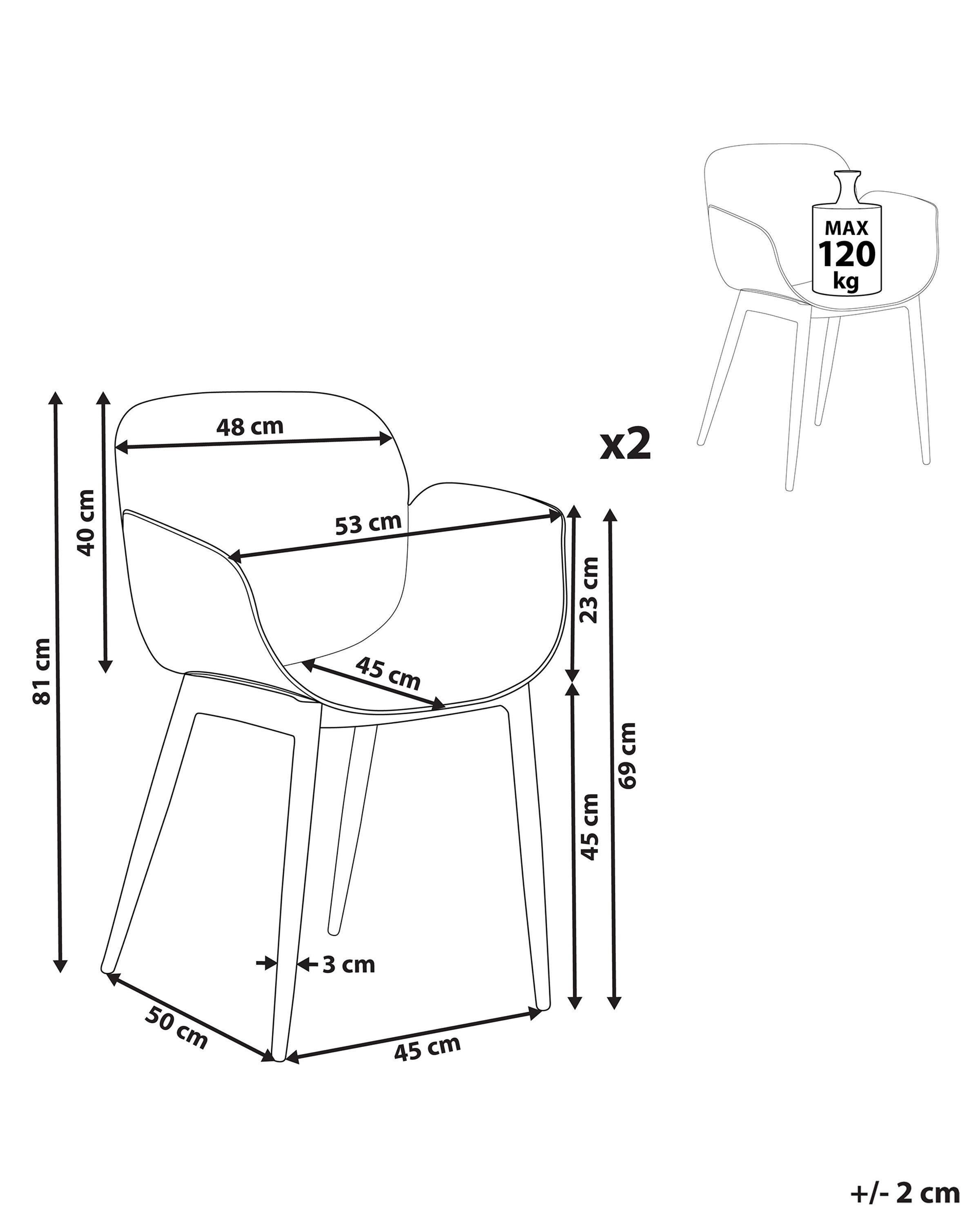 Beliani Lot de 2 chaises de salle à manger en Matière synthétique Moderne ABILENE  