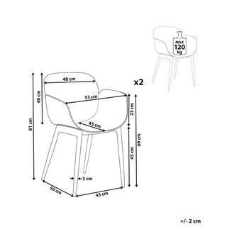 Beliani Lot de 2 chaises de salle à manger en Matière synthétique Moderne ABILENE  