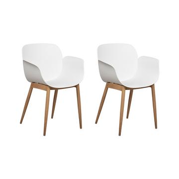 Lot de 2 chaises de salle à manger en Matière synthétique Moderne ABILENE