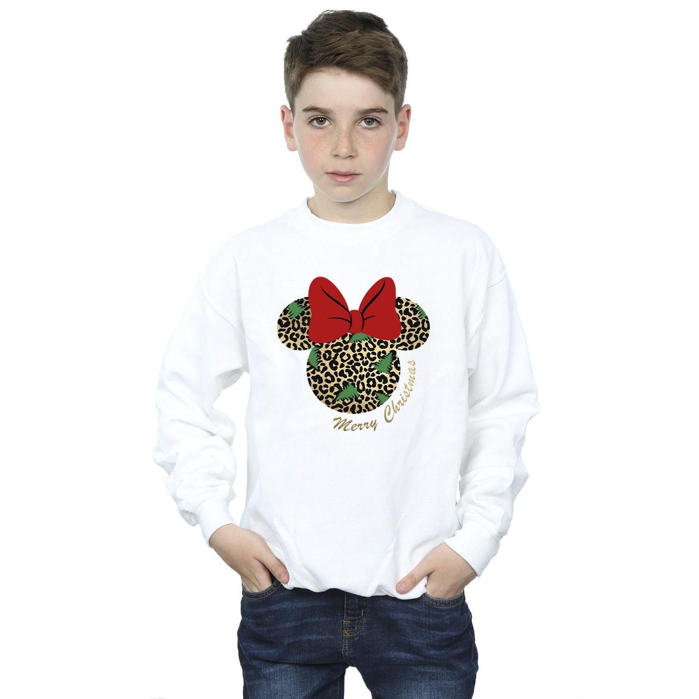 Disney  Minnie Mouse Leopard Christmas Sweatshirt 