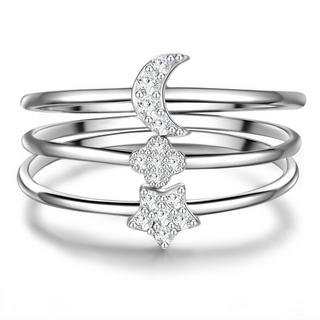 Glanzstücke München  Femme Bague en argent Étoile/lune/fleur 