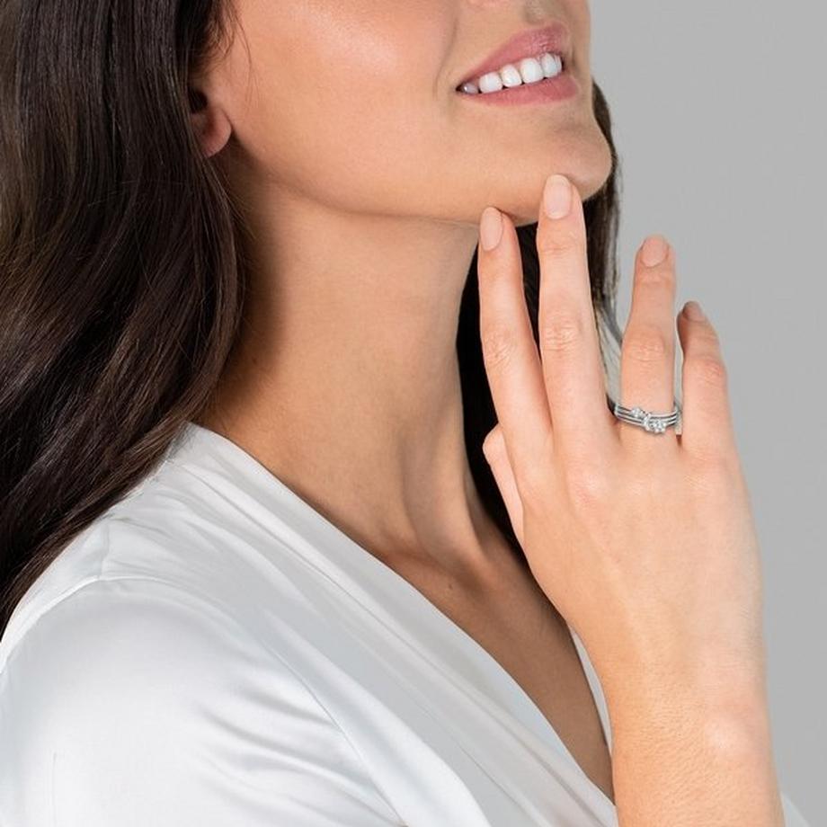 Glanzstücke München  Femme Bague en argent Étoile/lune/fleur 