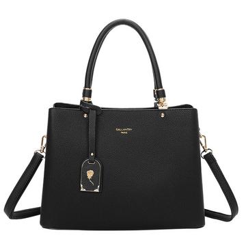 Shopper-Handtasche mit Blumenverschluss