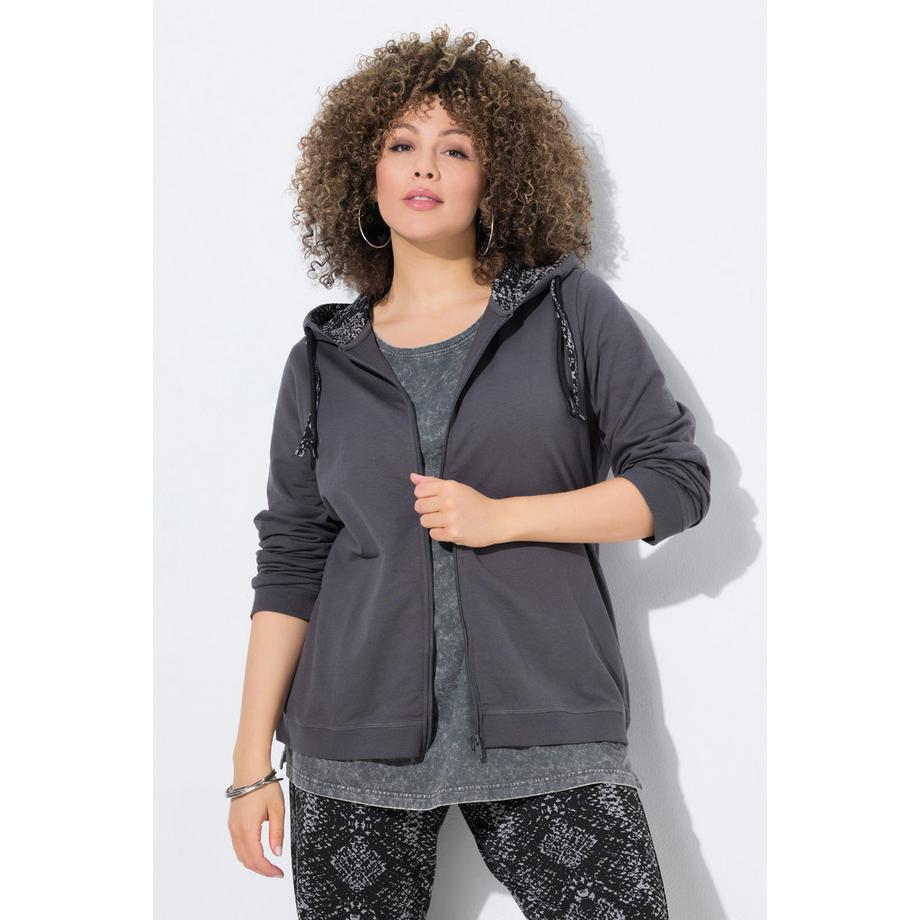 Ulla Popken Veste en Molleton Doublure Capuche Motif Serpent  