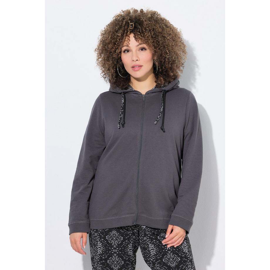 Ulla Popken Veste en Molleton Doublure Capuche Motif Serpent  