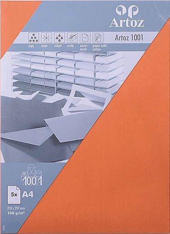 Artoz ARTOZ Papier 1001 A4 107796145 100g, hummerrot 5 Blatt  