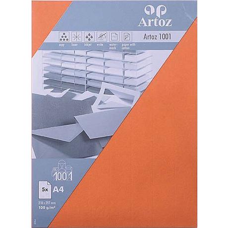 Artoz ARTOZ Papier 1001 A4 107796145 100g, hummerrot 5 Blatt  