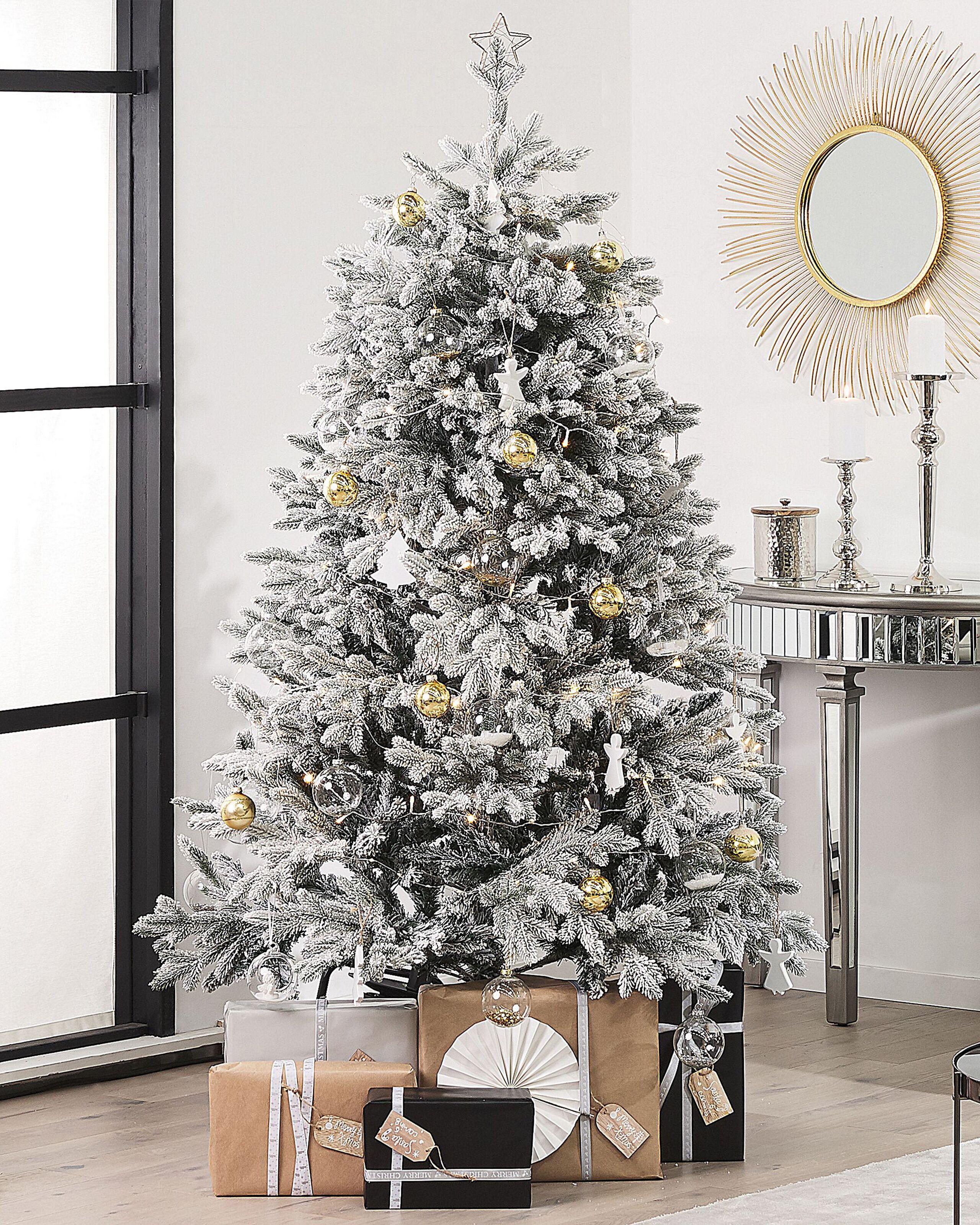 Beliani Sapin de Noël artificiel enneigé en PVC Scandinave FORAKER  