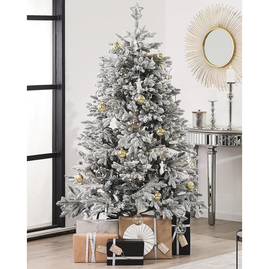 Beliani Sapin de Noël artificiel enneigé en PVC Scandinave FORAKER  