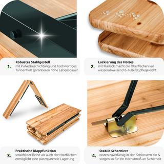 Tectake Bierzeltgarnitur 3-tlg. klappbar  