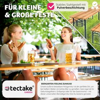 Tectake Bierzeltgarnitur 3-tlg. klappbar  