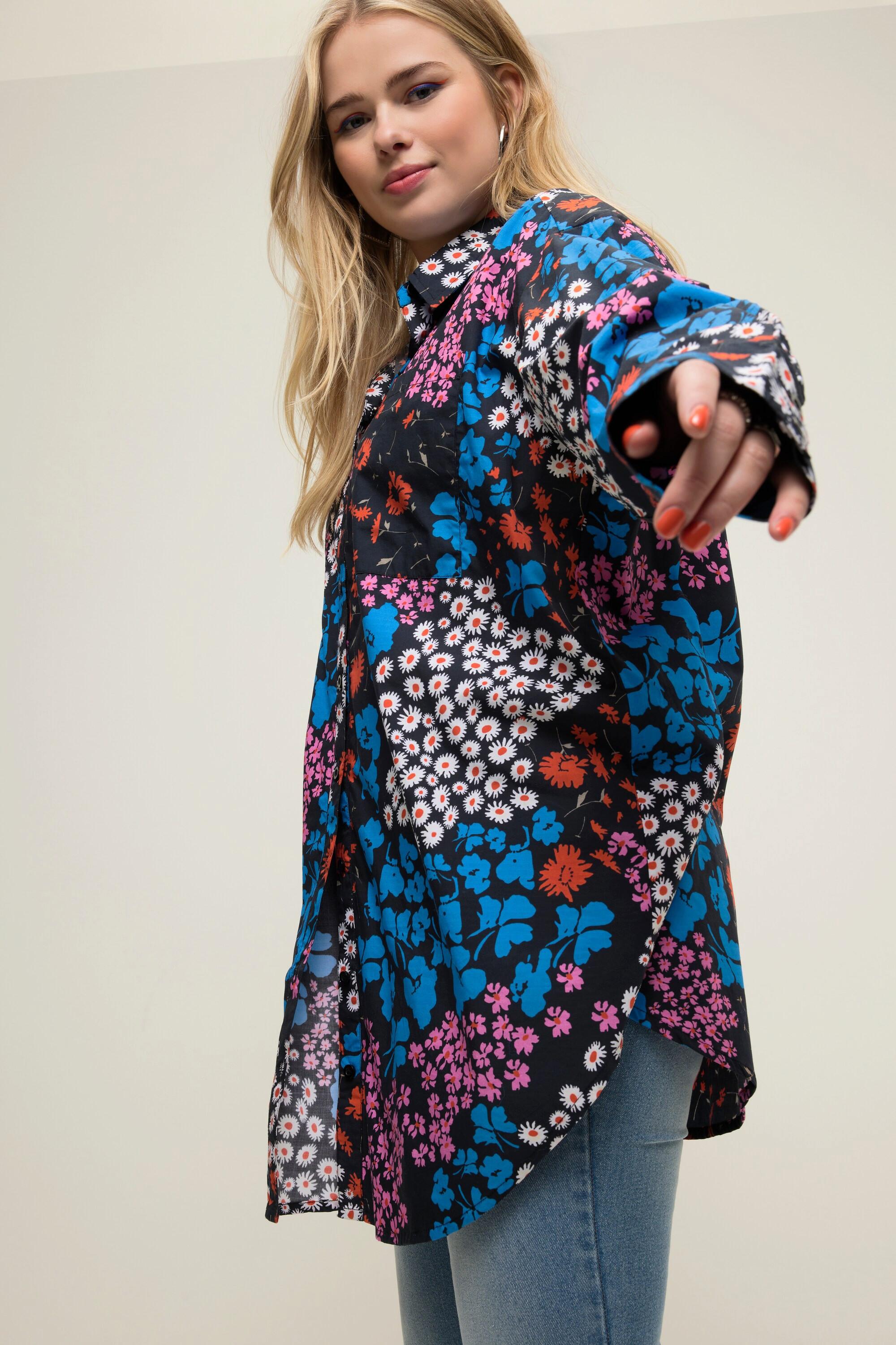 Studio Untold  Camicia dal taglio oversize con design floreale, abbottonatura e collo da camicia 