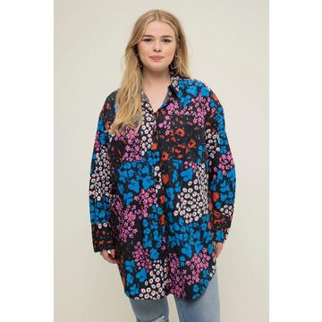 Chemisier oversize avec patte de boutonnage et motif fleur