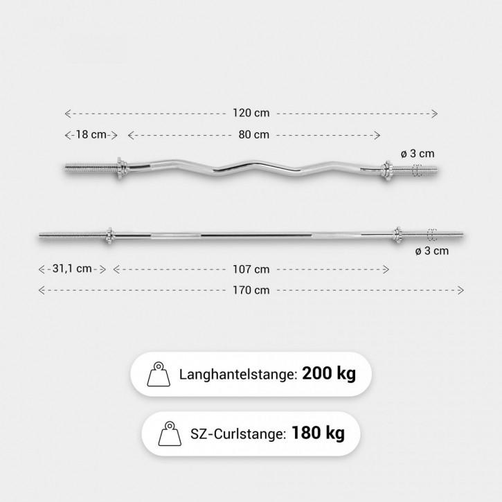 Gorilla Sports  Langhantelstange und Sz-Curlstange 