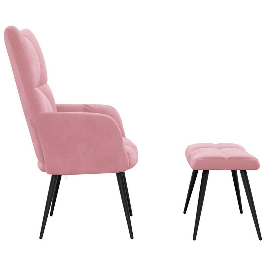 VidaXL Chaise de relaxation avec tabouret velours  