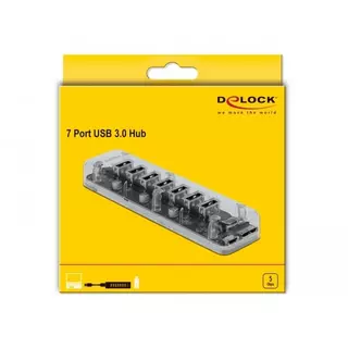 DeLock  64088 Schnittstellen-Hub USB 3.2 Gen 1 (3.1 Gen 1) Micro-B 5000 Mbits Transparent 