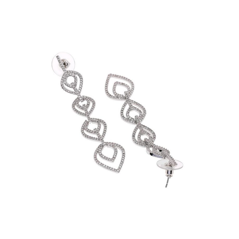 AVANT-GARDE PARIS  Boucles d'oreilles pendantes goutte larme couleur argent 